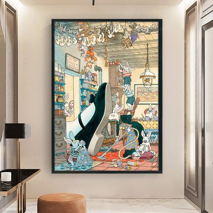 Alice In Wonderland Rabbit - 11CT Stamped Cross Stitch 50*70CM