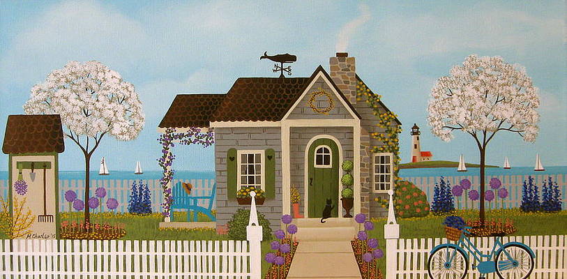 Cottage by the Sea Print - Full Round 40*50CM