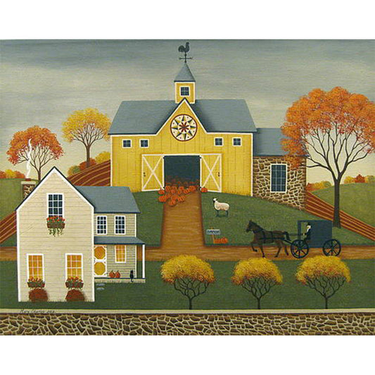 Yellow Barn - Full Round 40*50CM