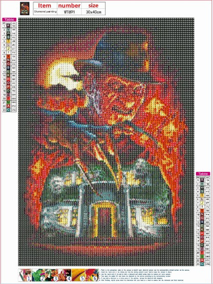 Horror Movie - Full Round Drill Diamond Painting 30*40CM