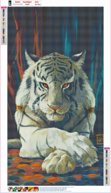 Cartoon Tiger - Full Round Drill Diamond Painting 40*70CM